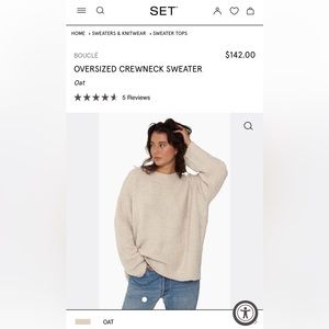 Set Active oversized crewneck boucle sweater